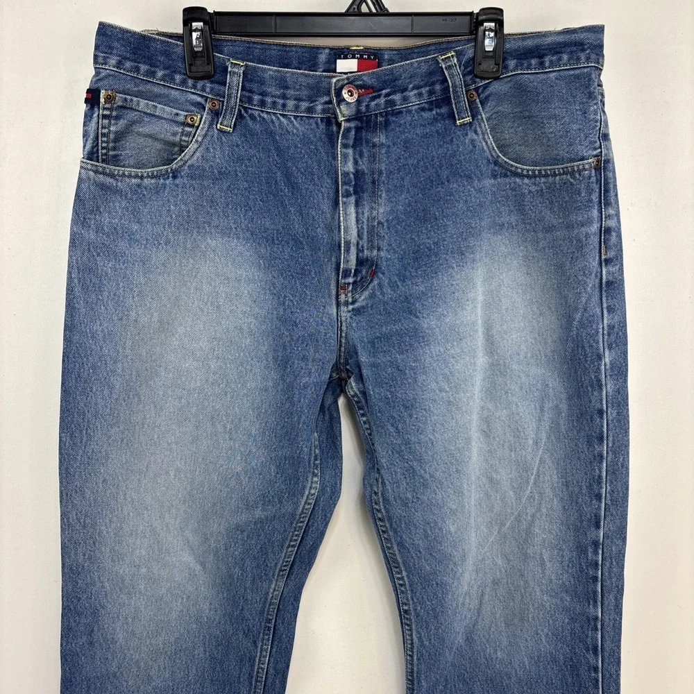 Tommy Jeans Denim Pants Mens 36x30‎ Blue Good Vintage 90s Relaxed Straight Leg